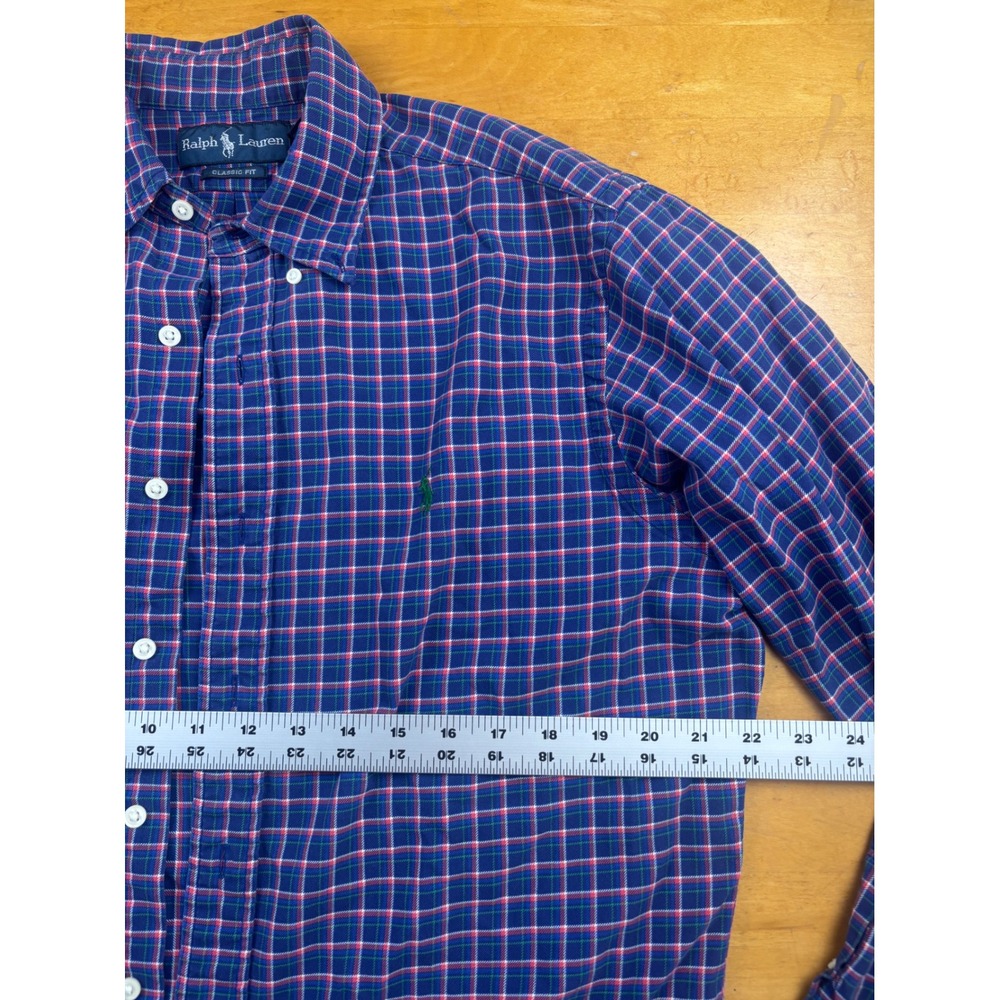 Ralph Lauren Mens Classic Fit Plaid Button Down Shirt Blue Red Green Medium - Picture 4 of 6